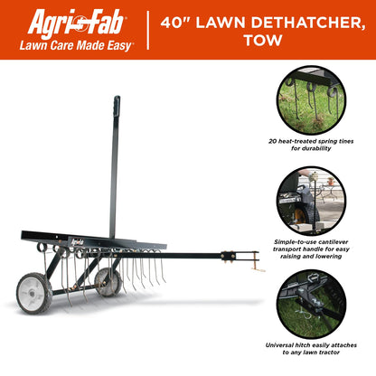 Agri-Fab 40 Pulgadas Tine Tow Dethatcher 45-0294, Negro