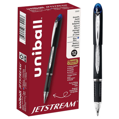 Uni-ball Jetstream Recambio para Bolígrafo, Punta Gruesa o Fina - 12-Count - Punta gruesa - Azul