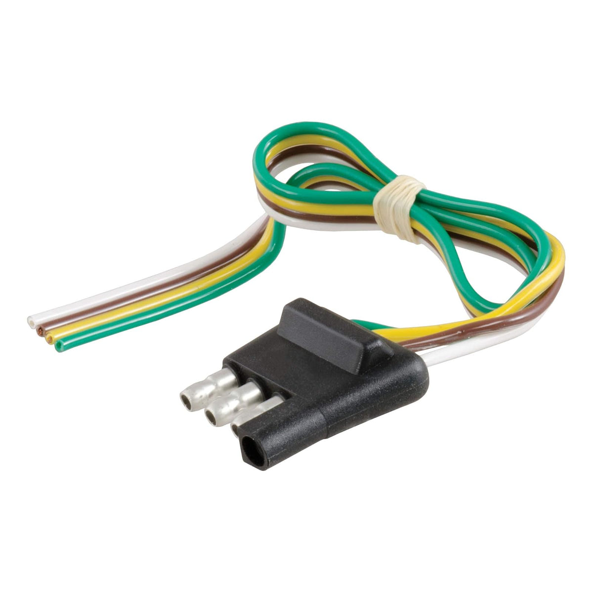 CURT 58030 Arnés de cableado Plano de 4 Pines para el Lado del Remolque con Cables de 12 Pulgadas