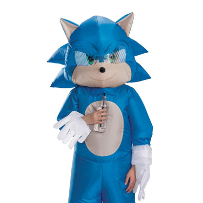 Disfraz inflable de Sonic para niños, disfraz oficial de Sonic Move 3 con ventilador, talla única para niño