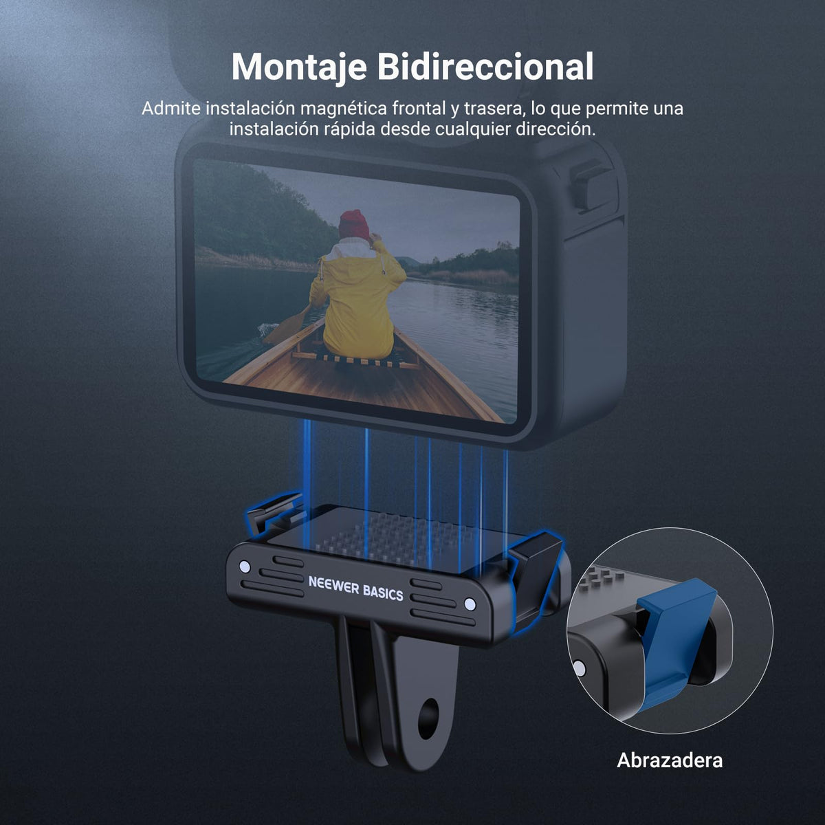NEEWER Basics Magnetic Quick Release Mount Adapter Adaptador Compatible con dji Osmo Nano,Soporte Base Fuerte Magnética Doble Dirección para Cámara Acción Accesorios,para Grabación Video Vlogs, AC057