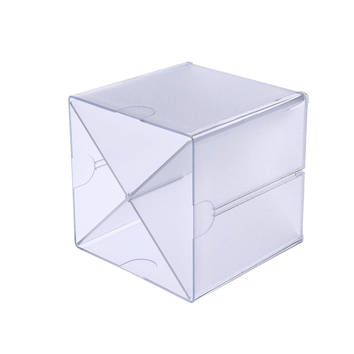 Deflecto Organizador tipo cubo apilable, organizador de escritorio y para manualidades, Divisor cruzado, Transparente, Apple