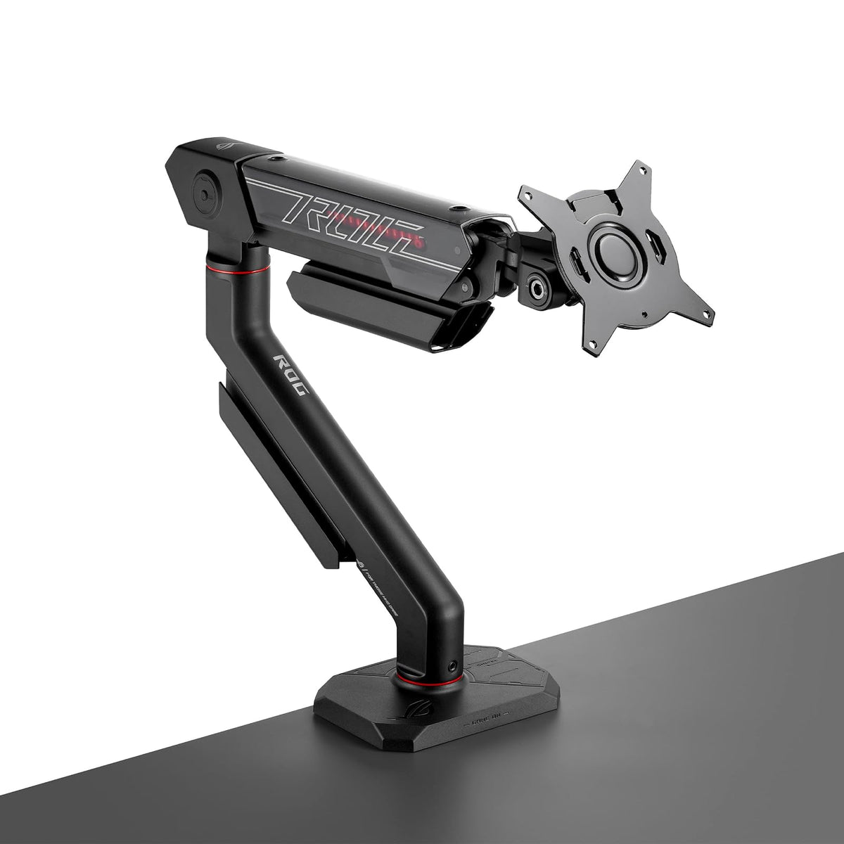 ROG Ergo - Brazo para Monitor (AAS01R) – Soporte mecánico para Monitor con Abrazadera de computadora y Montaje en Ojal, soporta hasta 49 Pulgadas * Dentro de 13,5 kg, pivote/Giratorio/rotación/Altura
