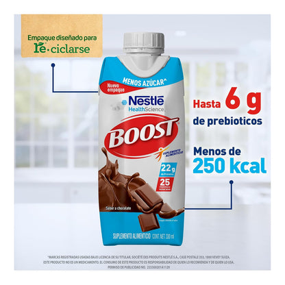 Boost Menos Azúcar Suplemento Alimenticio Mix de Sabores 12 pzas 330ml c/u