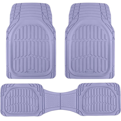 Carbella Alfombrillas de Goma Lavanda de 4 Piezas de Ajuste Universal para Auto, CBMT-923