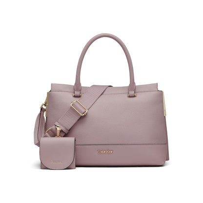 Calvin Klein Bianca Triple Compartment Satchel Bianca - Bolsa de triple compartimento Mujer