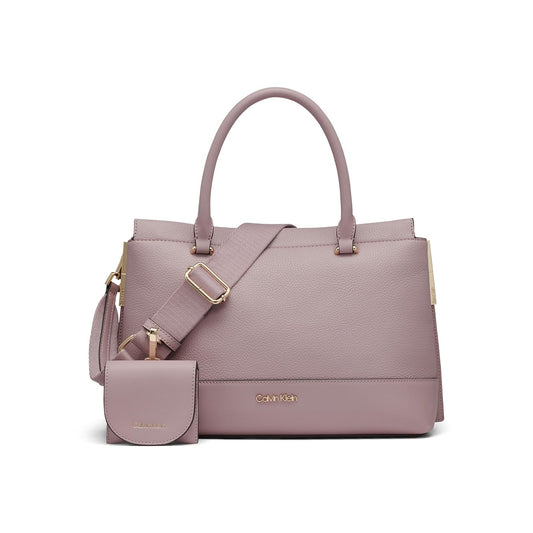 Calvin Klein Bianca Triple Compartment Satchel Bianca - Bolsa de triple compartimento Mujer