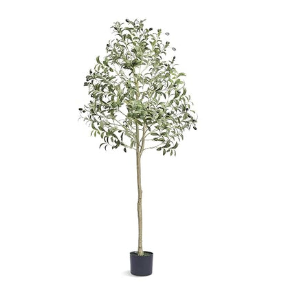 VEVOR Olivo Artificial, 1,5 m de Altura, Material de Polietileno Seguro y protección antivuelco, Planta de bajo Mantenimiento, árbol Artificial Verde Realista en Maceta para decoración de Interiores