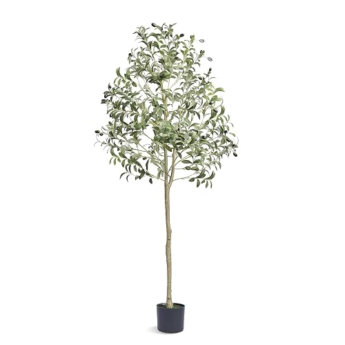 VEVOR Olivo Artificial, 1,5 m de Altura, Material de Polietileno Seguro y protección antivuelco, Planta de bajo Mantenimiento, árbol Artificial Verde Realista en Maceta para decoración de Interiores