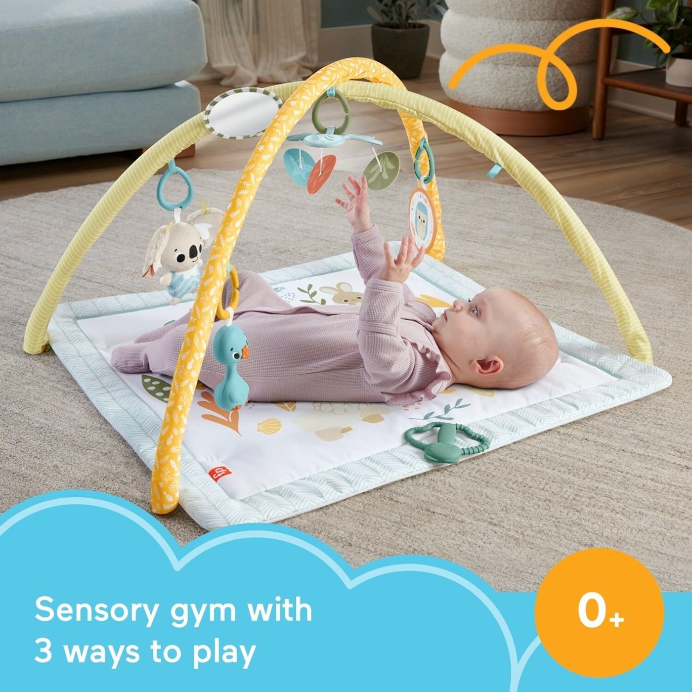 Fisher-Price Baby Gimnasio para Bebés Primeros Sentidos para bebés de Recién Nacidos en adelante