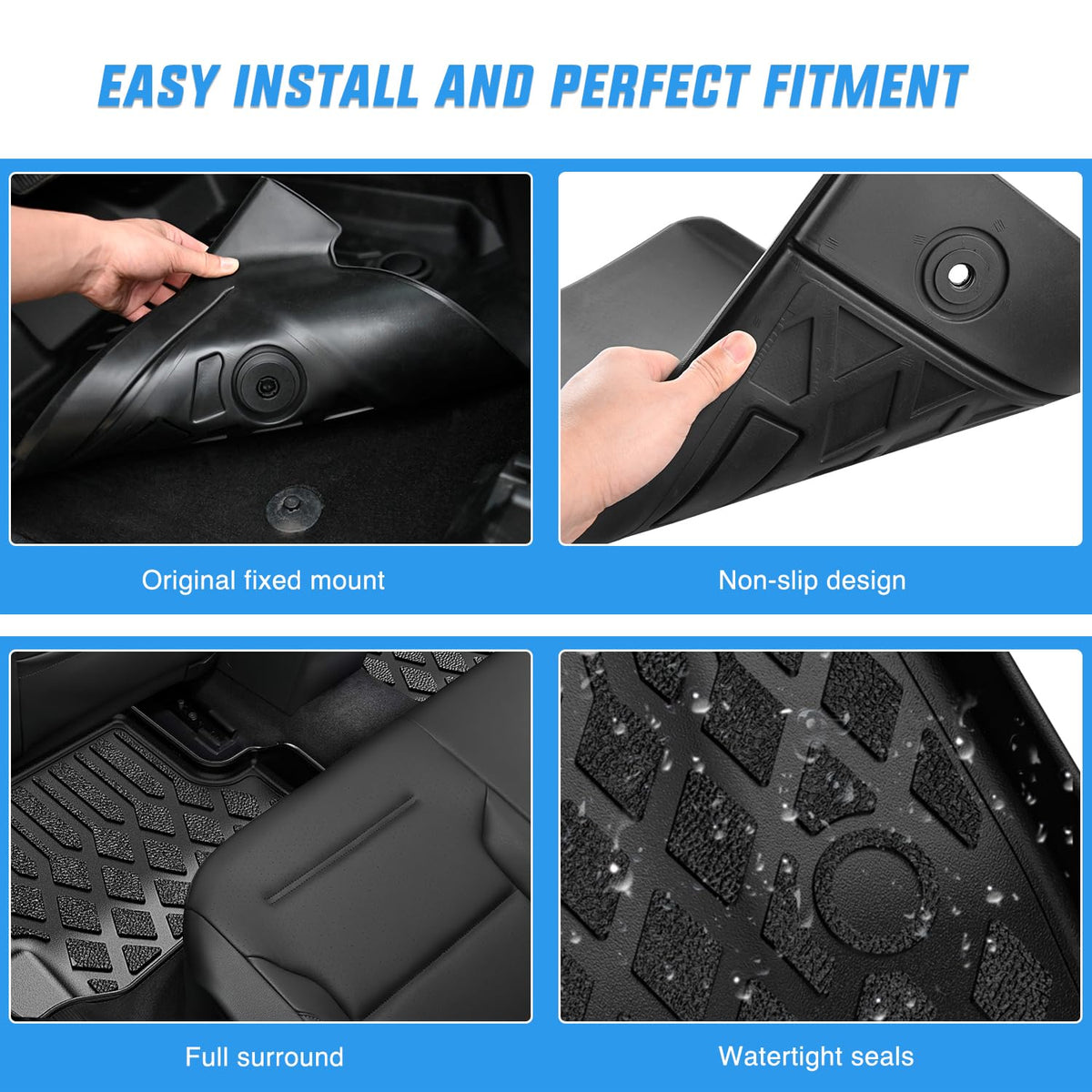 Nilight Tapetes para Chevy Traverse 2009-2017/2008-2017 Buick Enclave / 2007-2010 Saturn Outlook / 2007-2016 GMC Acadia para Todo Tipo de Clima, Ajuste Personalizado para Todo Tipo de Clima