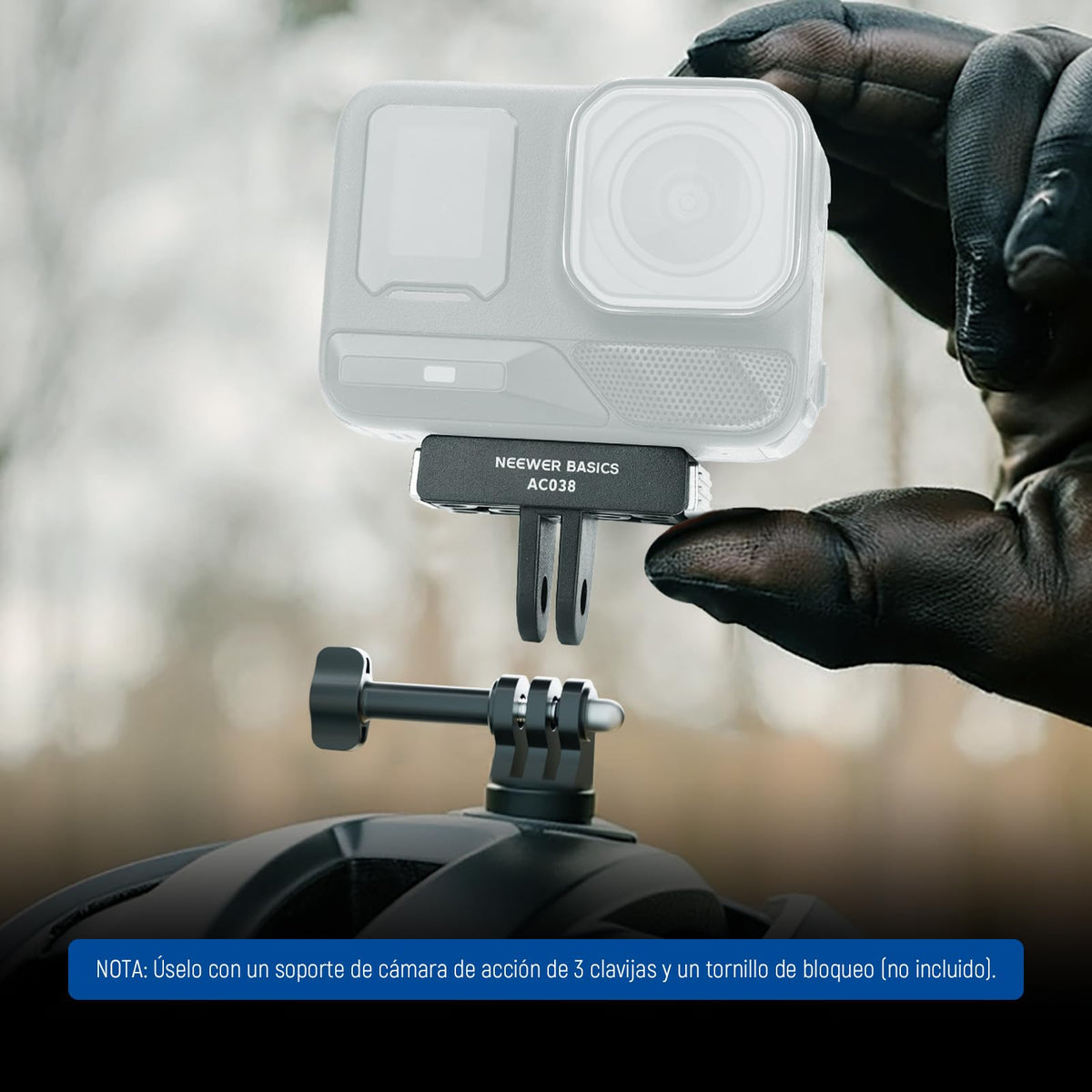 NEEWER Basics Adaptador Montaje Soporte Magnético Liberación Rápida Compatible con Insta360 Ace Pro/Ace Pro 2, 2 Prong Action Camera Accesorios para Fotografía Filmación Grabación Video, AC038