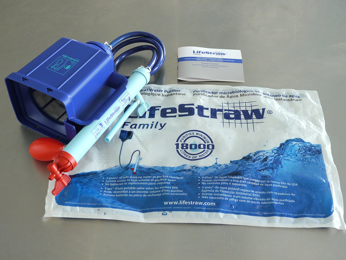 LifeStraw Family 1.0 Purificador de agua portátil alimentado por gravedad para preparación de emergencia y camping