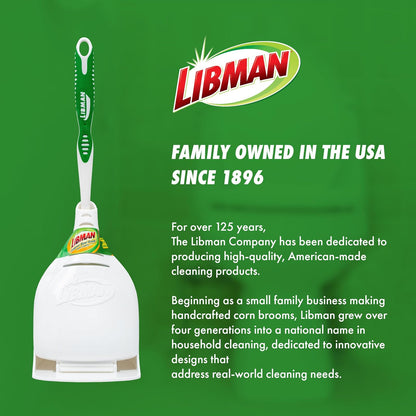 Libman Designer Juego de Cepillos y Soporte para Inodoro | 2 cepillos, sin arañazos, ranuras de secado, para baño, 10.2 pulgadas