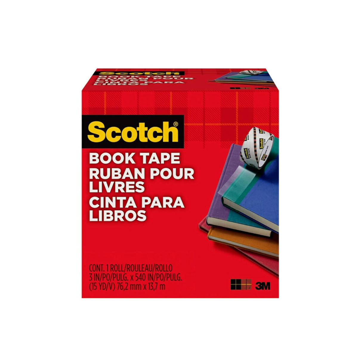 Scotch 845 - Cinta para libros, Transparente, 3 Inches x 15 Yards