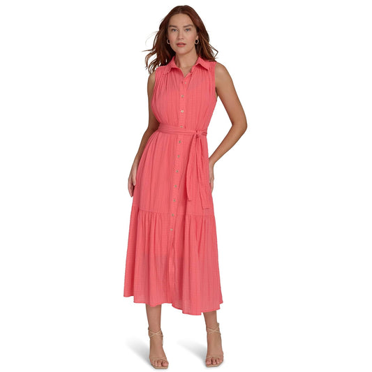 Tommy Hilfiger - Vestido Camisero Midi sin Mangas para Mujer