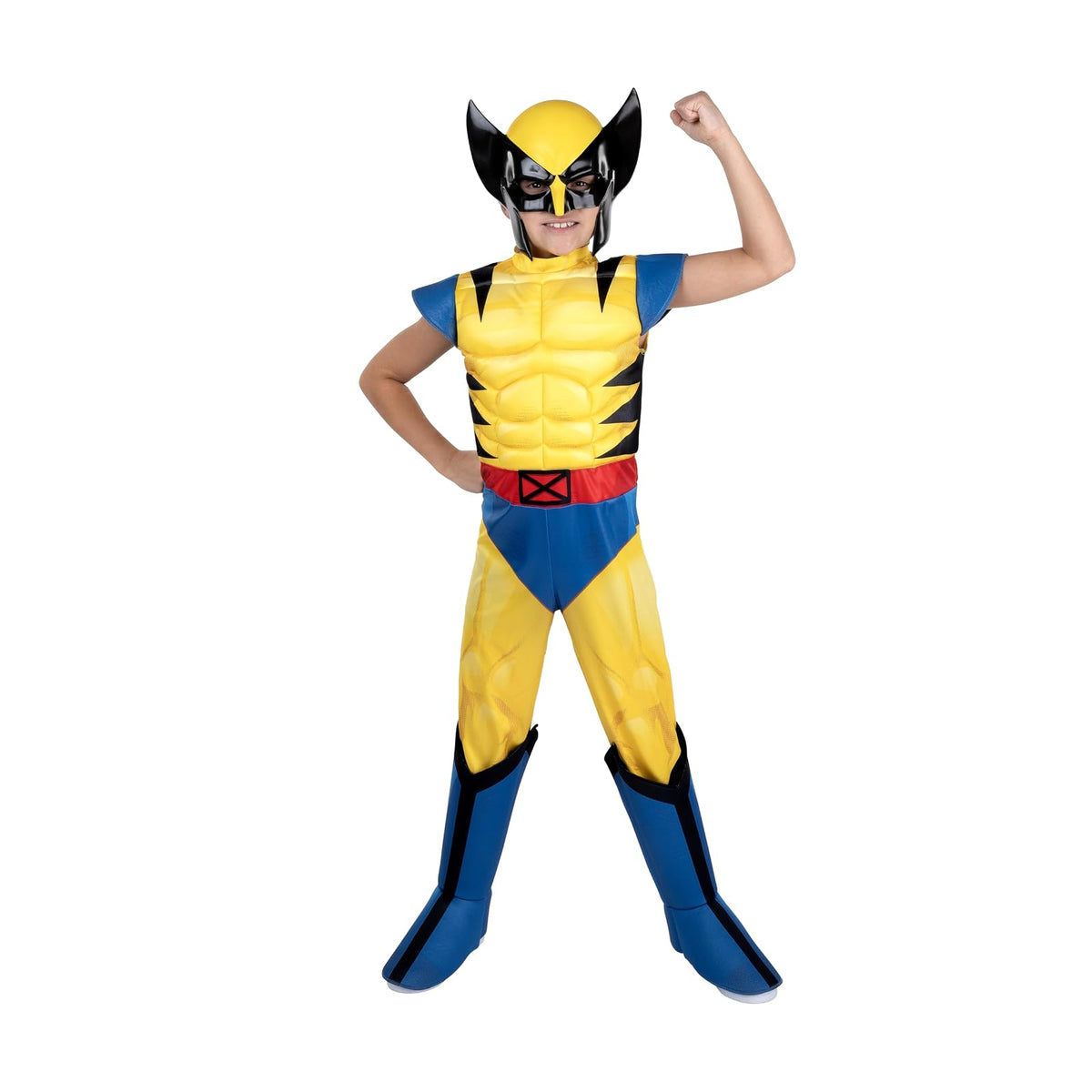 MARVEL Wolverine Official Youth Halloween Costume - Premium Quality Padded Jumpsuit with Plastic Mask