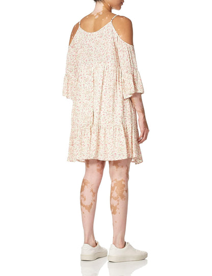 Jolt Vestido de Mujer con Hombros Descubiertos con Estampado Floral Escalonado