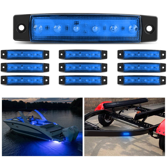 Nilight 10 Luces Indicadoras LED Azules de 10 cm, 12 V, para Camión, Caravana y Barco, TL-80
