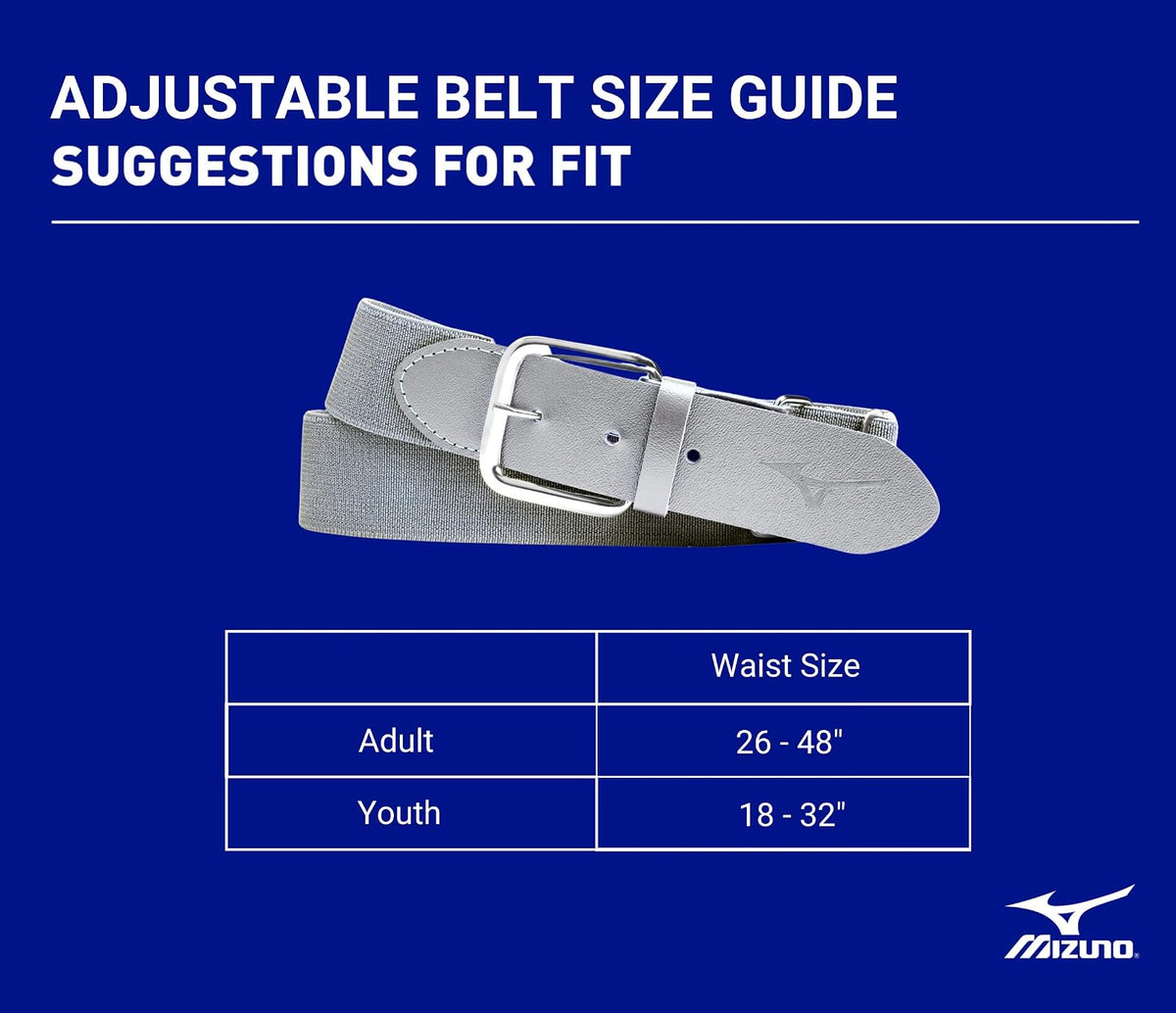 Mizuno Classic - Cinturón elástico para béisbol/softball | Jóvenes y adultos