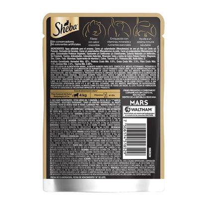Sheba - Alimento Húmedo para Gatos Adultos, Sabor Pavo y Pollo Al Horno, Paquete de 24 Unidades, 85g c/u.
