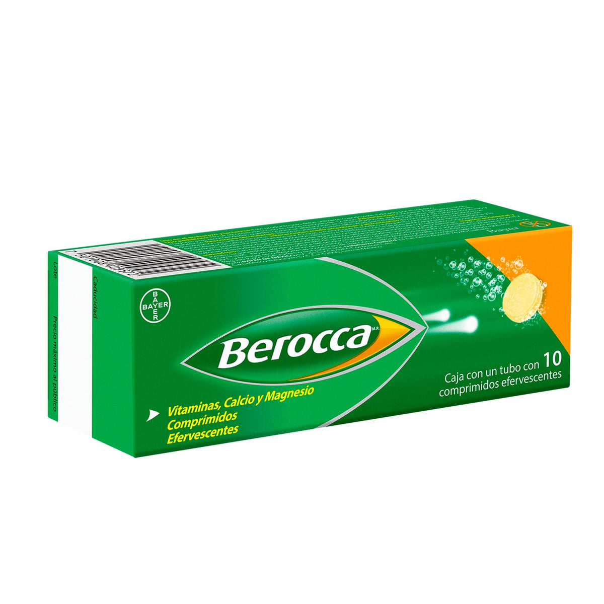 Berocca Multivitamínico, Vitamina C, Minerales y Vitaminas del Complejo B que Contribuyen al Rendimiento Mental y Fisio, 10 Comprimidos
