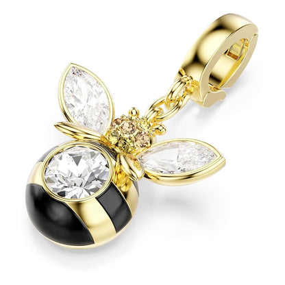 Abalorio de Swarovski Idyllia, corte mixto, abeja, multicolor, chapado en oro