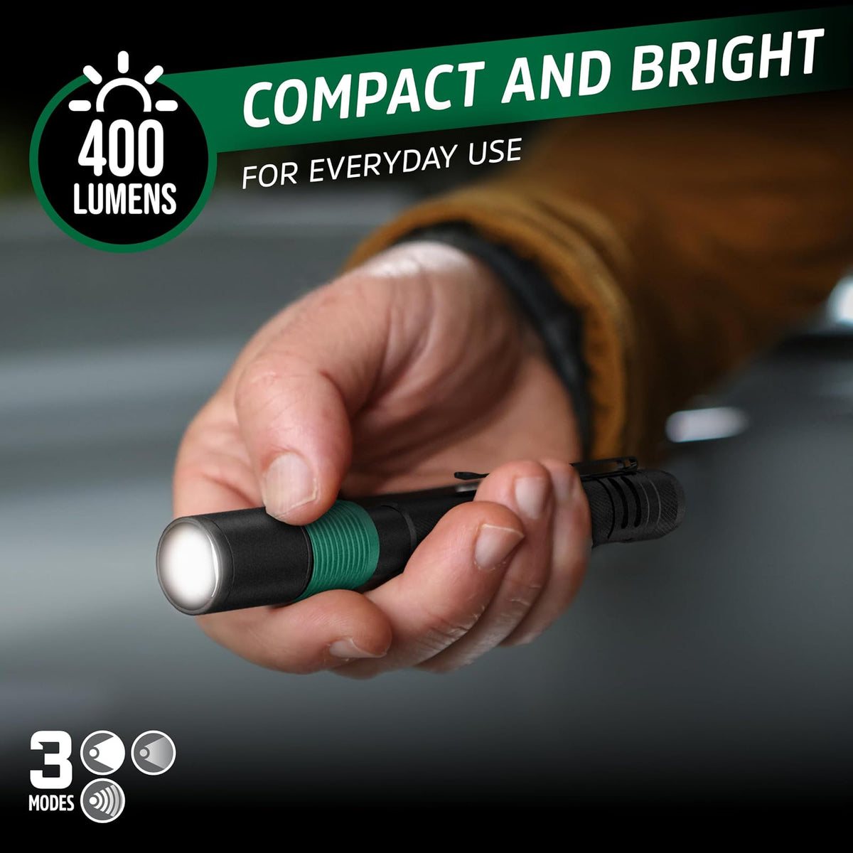 Linterna de Bolígrafo Energizer X-400 Recargable, Lápiz de Luz Brillante Resistente al Agua IPX4, Ligera y Duradera, Linterna Recargable, Cable de Carga USB Incluido