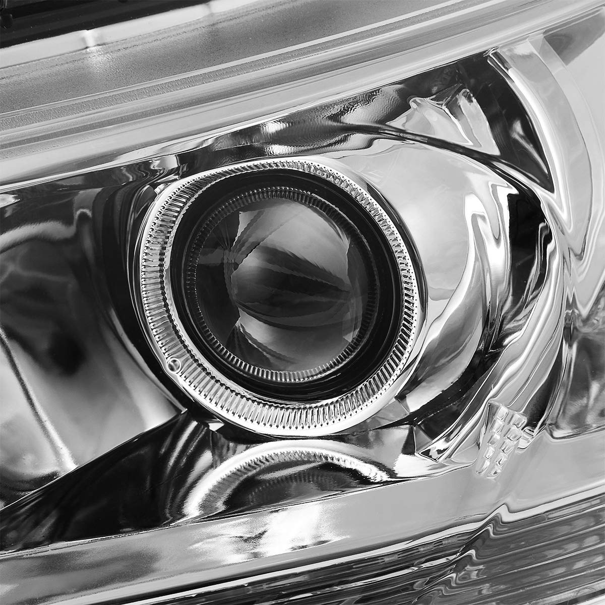 DNA Motoring Conjunto de Faros Delanteros del Conductor y Pasajero, Cromo/Ámbar, HL-OH-HA13-CH-AM