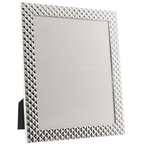 Lawrence Frames - Marco de metal, diseño de diamante, plateado, 8 x 10 pulgadas