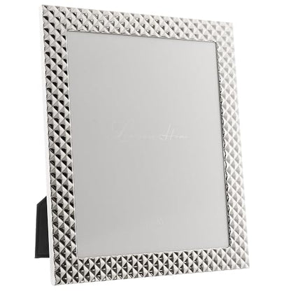Lawrence Frames - Marco de metal, diseño de diamante, plateado, 8 x 10 pulgadas
