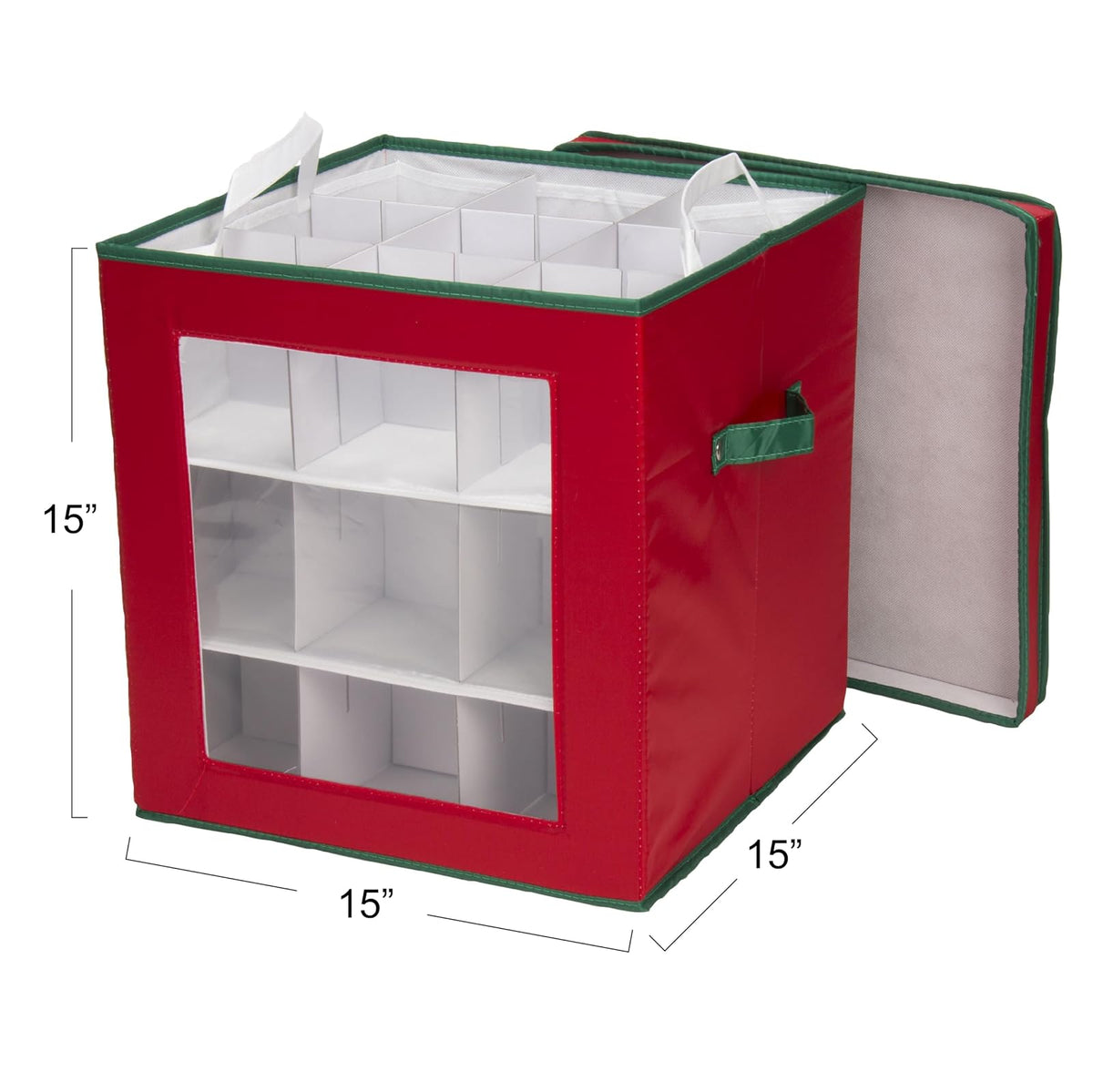 Household Essentials – Caja de Almacenamiento de día Festivo, Color Verde y Rojo, 27-Piece Ornament