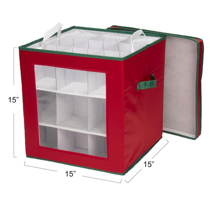 Household Essentials – Caja de Almacenamiento de día Festivo, Color Verde y Rojo, 27-Piece Ornament