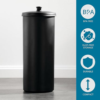 InterDesign 93397 Kent Free Standing Toilet Paper Holder Spare Roll Storage for Bathroom, Black