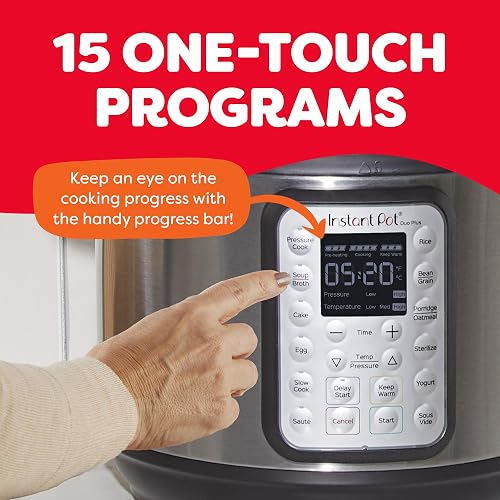 Instant Pot Duo Plus Olla de Presión Multi Uso 9-in-1, Acero Inoxidable | multicocina, 6 cuartos de galón, cocción lenta, arroz, vapor, salteado, yogur, esterilizador, mantener caliente