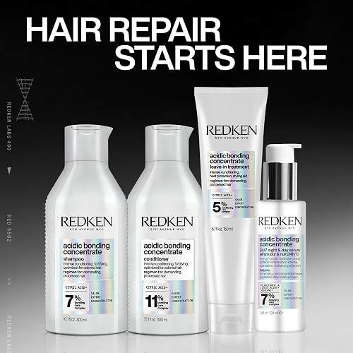 REDKEN- Acondicionador Acidic Bonding Concentrate|Reparador y de anti-quiebre para cabello dañado| Proporciona máxima reparación, acondicionamiento intenso y fuerza|Con ácido cítrico| 300ml