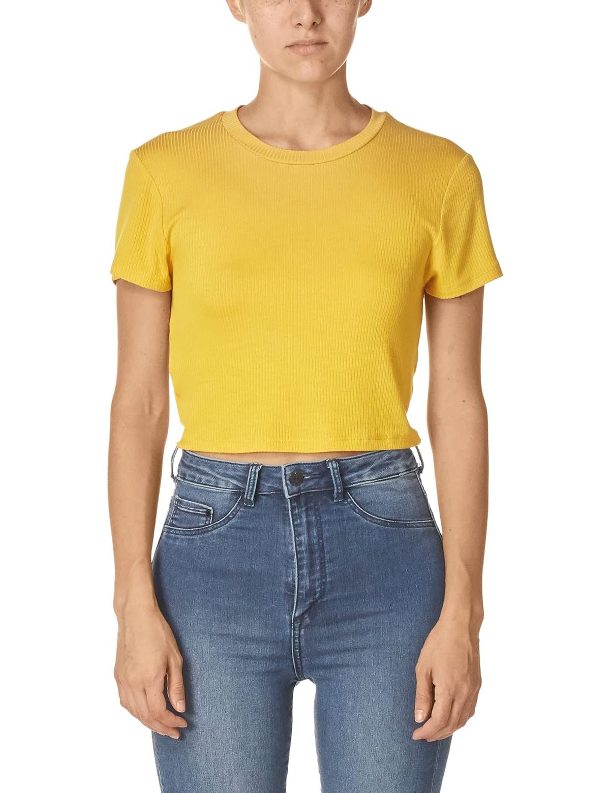 BCBGeneration Short Sleeve Baby Cropped Knit Top CamisetaMujer