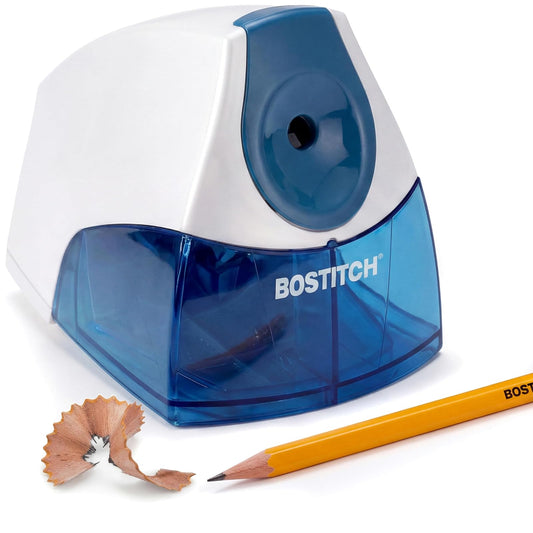 Bostitch - Sacapuntas eléctrico personal, azul (EPS4-BLUE) | Motor de alta resistencia, bandeja de virutas de alta capacidad y hoja de corte de larga duración. Para el hogar
