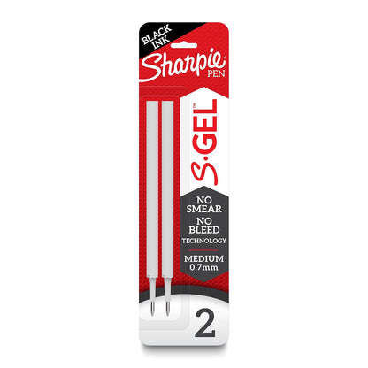Sharpie - Recambios de tinta negra de gel en forma de S-gel, punta media (0,7 mm), 6 paquetes de 2 unidades, 12 en total