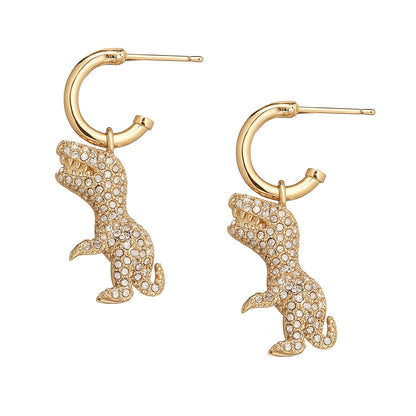 COACH - arete colgantes con dije pavé Rexy para mujer, Una talla, Latón Vidrio, No es una piedra preciosa