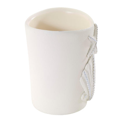 Avanti Linens - Vaso Organizador de encimera, Accesorios de baño inspirados en Conchas Marinas, artículos Esenciales para el baño de Invitados (colección de Conchas de Lentejuelas)