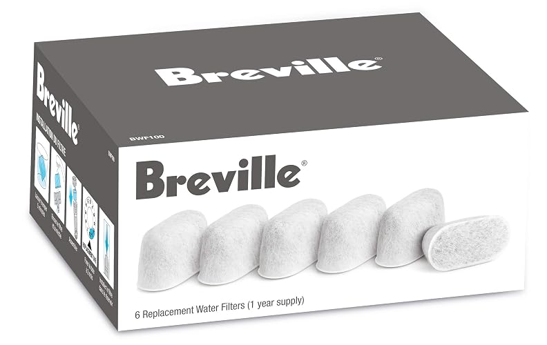 Breville Replacement Water Filters, 6-Pack | Solo para uso con las máquinas Barista Pro BES878, Barista Express BES870 e Infuser BES840