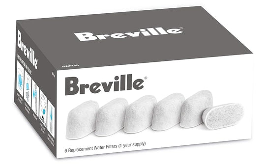 Breville Replacement Water Filters, 6-Pack | Solo para uso con las máquinas Barista Pro BES878, Barista Express BES870 e Infuser BES840