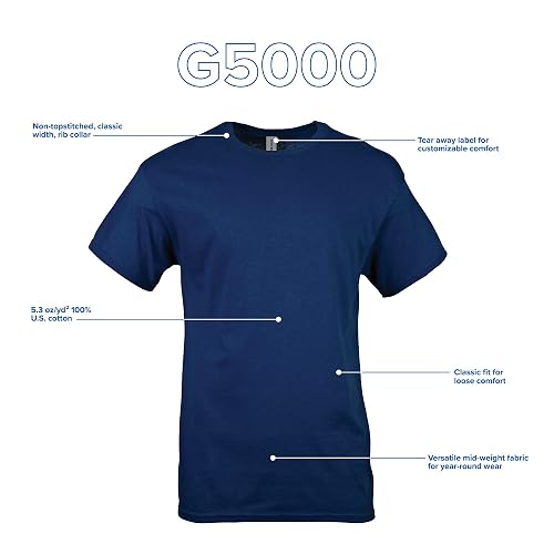 Gildan G5000 Camisetas de Algodón Pesado para Hombre