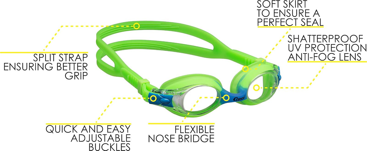 Cressi Coloridas Gafas de natación para niños y niñas - Dolphin 2.0: diseñadas en Italia