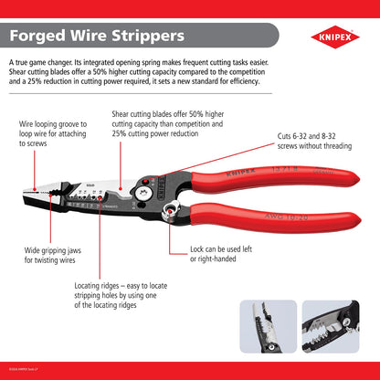 KNIPEX Tools 13 71 8 Pelacables forjados, 8 pulgadas
