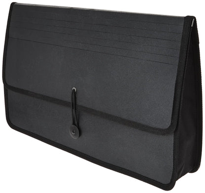 Lion Ex pand-N-File Poly Ex panding Wallet, Legal (9-1/2 x 15 Inches), 2-1/2 Inches gusset, Black, 1 Wallet (48150-BK)
