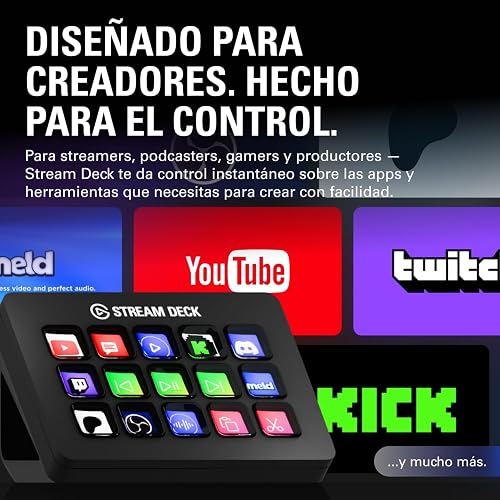 Elgato Stream Deck MK.2, controlador de estudio | Acciones de activación en OBS, Twitch, YouTube y más, comentarios visuales, cientos de complementos, funciona con Mac y PC