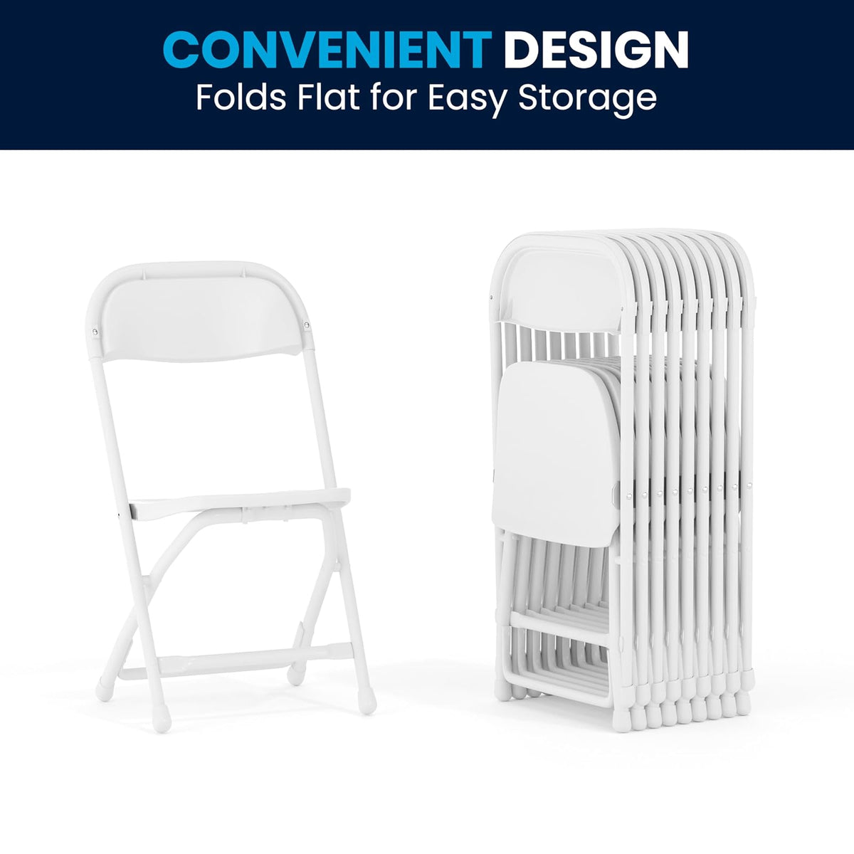 Kids White Plastic Folding Chair