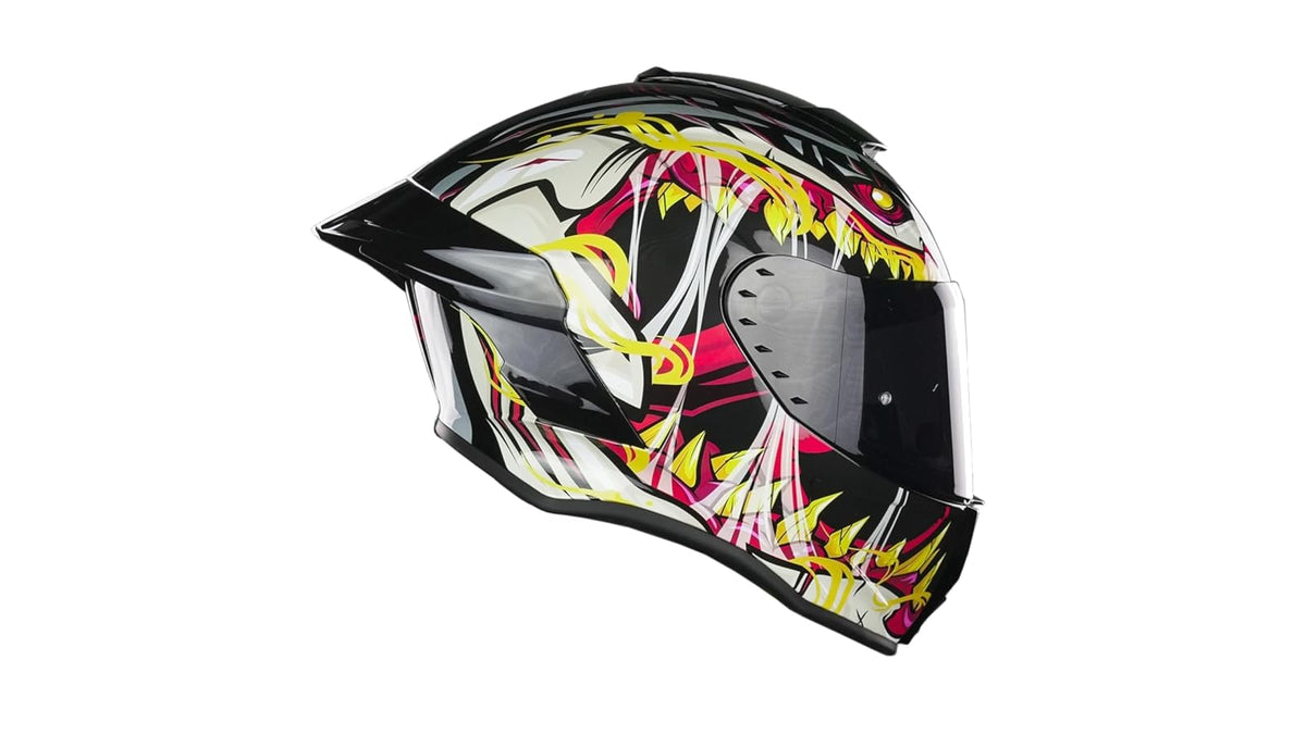 KOV Casco Buster SKUALO Negro Integral para Moto Certificado Dot
